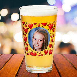 Red Hearts Gerahmtes Foto Personalisiert Glas