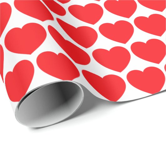 Red Hearts Geschenkpapier (Rolleneckpunkt)