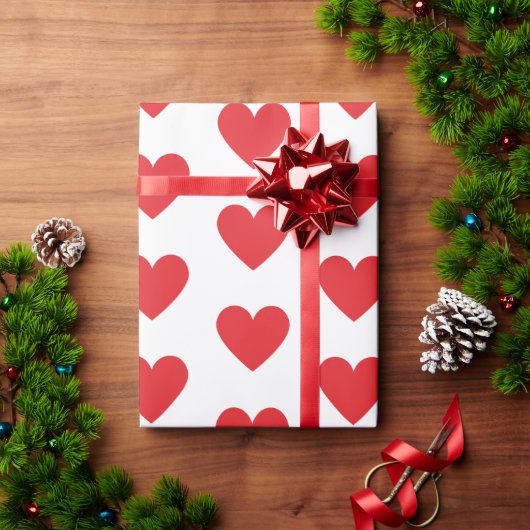 Red Hearts Geschenkpapier (Feiertagsgeschenk)