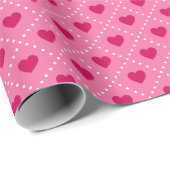Red Hearts Geschenkpapier (Rolleneckpunkt)