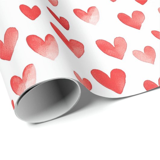Red Hearts Geschenkpapier (Rolleneckpunkt)