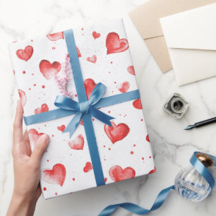 Red Hearts Geschenkpapier