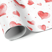 Red Hearts Geschenkpapier (Rolleneckpunkt)