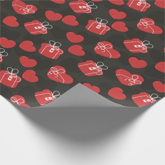 Red Hearts Geschenkpapier (Ecke)