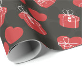 Red Hearts Geschenkpapier (Rolleneckpunkt)