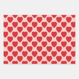 Red Hearts Geschenkpapier Set