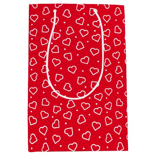 Red Hearts Geschenktasche Mittlere Geschenktüte (Vorderseite)