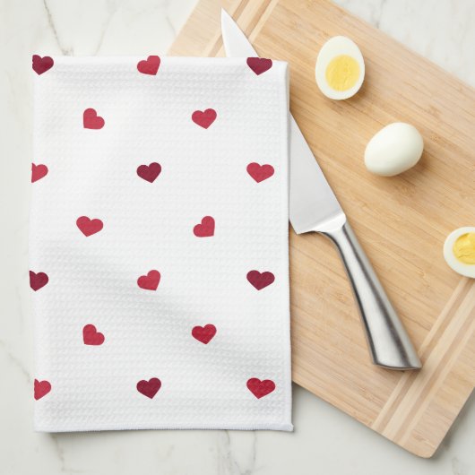 Red Hearts Geschirrtuch (Viertel Falte)