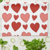Red Hearts Geschirrtuch (Gefaltet)