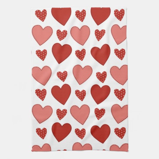 Red Hearts Geschirrtuch (Vertikal)