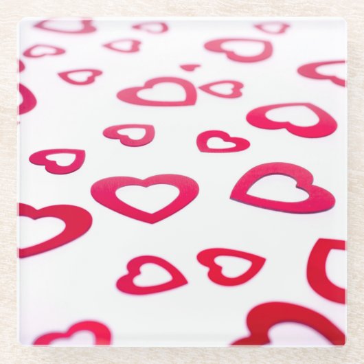 Red hearts glasuntersetzer (Vorderseite)
