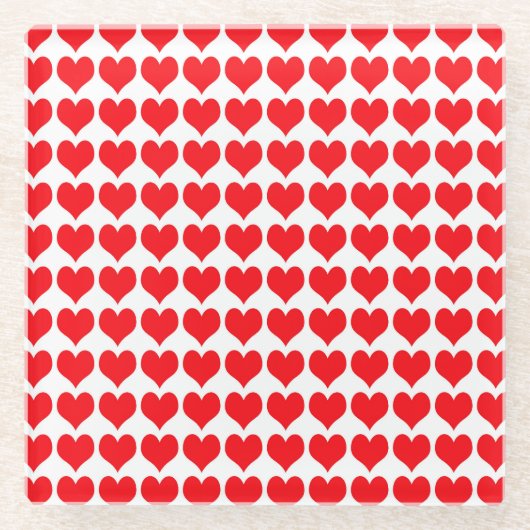 Red Hearts Glasuntersetzer (Vorderseite)