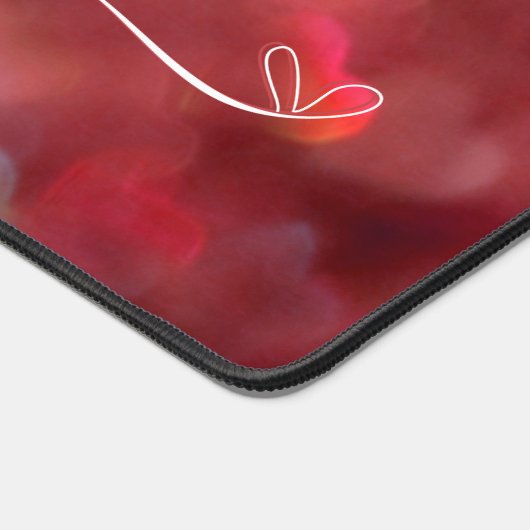 Red Hearts Glitzer Schreibtischunterlage (Ecke)