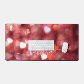 Red Hearts Glitzer Schreibtischunterlage (Tastatur & Maus)