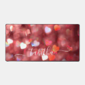 Red Hearts Glitzer Schreibtischunterlage (Vorderseite)