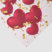 Red Hearts Gold Confetti Seidenpapier (Ausschnitt)