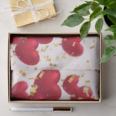 Red Hearts Gold Confetti Seidenpapier (Geschenk)