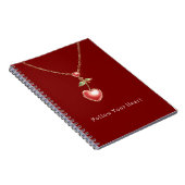 Red Hearts Gold Necklace Notizblock (Rechte Seite)
