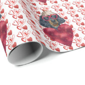 Red Hearts Gordon Setter Dog Lover Valentine Geschenkpapier (Rolleneckpunkt)