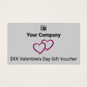 Red Hearts Graue Valentinstag Gutscheinkarte (Vorderseite)