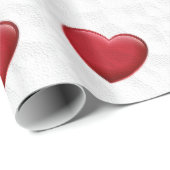Red Hearts Grey Pop Art Liebe Wrapping Paper Geschenkpapier (Rolleneckpunkt)