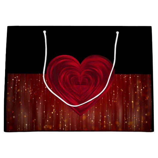 Red Hearts Große Geschenktasche Geschenktüte (Vorderseite)