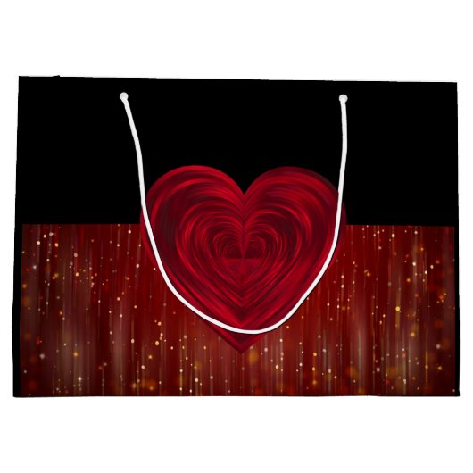 Red Hearts Große Geschenktasche Geschenktüte (Rückseite)