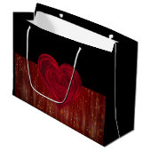 Red Hearts Große Geschenktasche Geschenktüte (Vorderseite Schrägansicht)