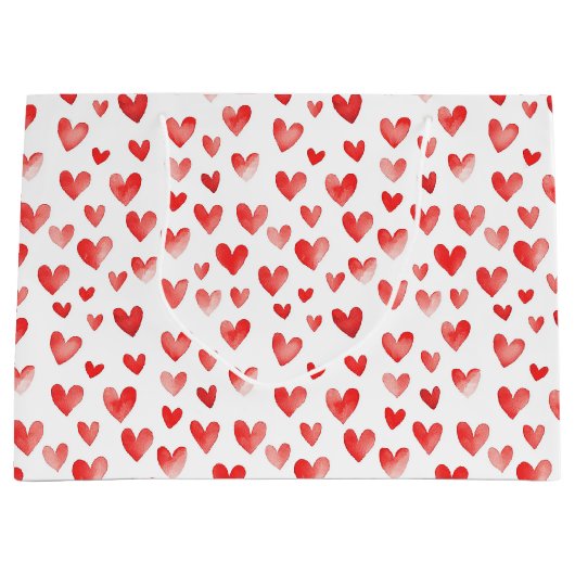 Red Hearts Große Geschenktüte (Vorderseite)