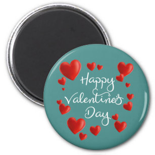 Red Hearts Happy Valentine's Day   Magnet