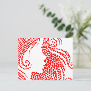 Red Hearts Happy Valentine's Day Postkarte