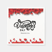 Red Hearts Happy Valentine's Day Serviette (Vorderseite)