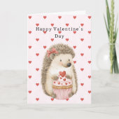 Red Hearts Hedgehog Love Karte (Vorderseite)