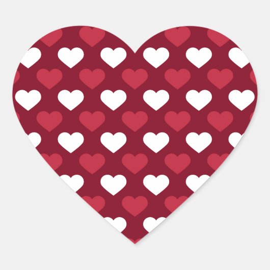 Red Hearts Herz-Aufkleber (Vorderseite)