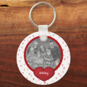 Red Hearts Ihr Foto Personalisiert Schlüsselanhänger (Rückseite)