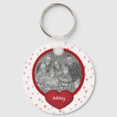 Red Hearts Ihr Foto Personalisiert Schlüsselanhänger (Rückseite)