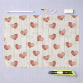 Red Hearts Imitats Wood Seidenpapier (Handwerk)