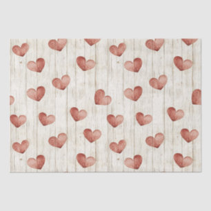 Red Hearts Imitats Wood Seidenpapier