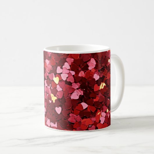 Red Hearts Kaffeetasse (VorderseiteRechts)