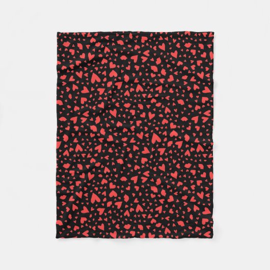Red Hearts & Kisses Fleecedecke (Vorderseite)
