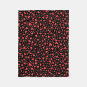 Red Hearts & Kisses Fleecedecke (Vorderseite)