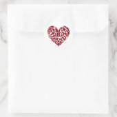 Red Hearts Lace Design Classic Round Sticker (Tasche)