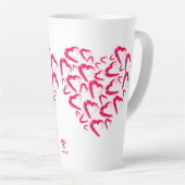 Red Hearts Latte Tasse (Rechte Ecke)