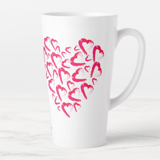 Red Hearts Latte Tasse (Rechts)