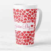 Red Hearts Latte Tasse (Rechte Ecke)