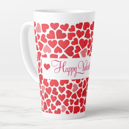 Red Hearts Latte Tasse (Linke Ecke)