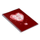 Red Hearts Liebe Ballon Notizblock (Rechte Seite)