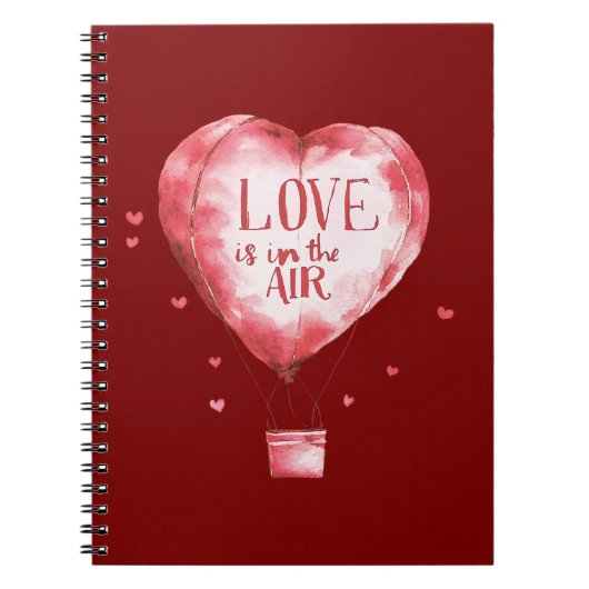Red Hearts Liebe Ballon Notizblock (Vorderseite)