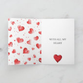 Red Hearts Liebe Karte (Innenseite)