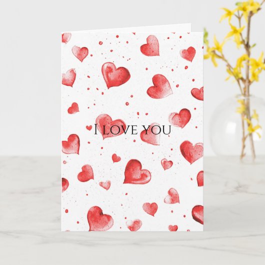 Red Hearts Liebe Karte (Gelbe Blume)